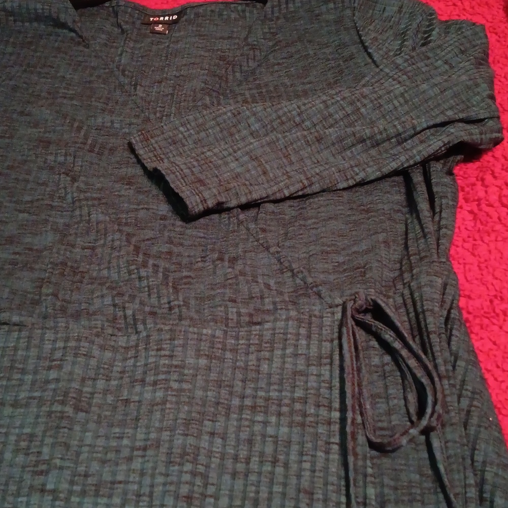 Torrid Teal Textured Dress - Picture 4 of 6